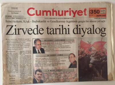 Cumhuriyet Gazetesi 13 Mart 2003 - Zirvede Tarihi Diyalog GZ31278 - 1