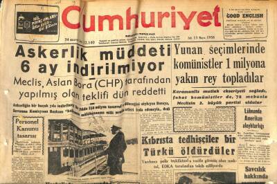 Cumhuriyet Gazetesi 13 Mayıs 1958 - 10 Bin Ton Kahve İthal Ediliyor - Yunan Seçimlerinde Komünistler 1 Milyona Yakın Rey Topladılar GZ120436 - 1