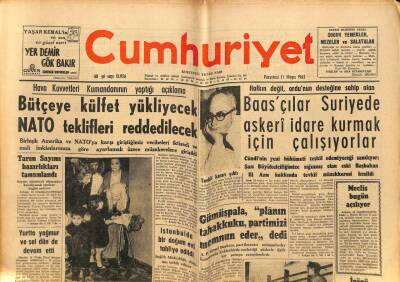 Cumhuriyet Gazetesi 13 Mayıs 1963 - Krom İhracını NATO Meselesi Haline Getirmek İstiyoruz GZ81359 - 1