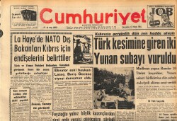 Cumhuriyet Gazetesi 13 Mayıs 1964 - La Haye'de NATO Dış Bakanları Kıbrıs İçin Endişelerini Belirttiler GZ160400 - Gökçekoleksiyon