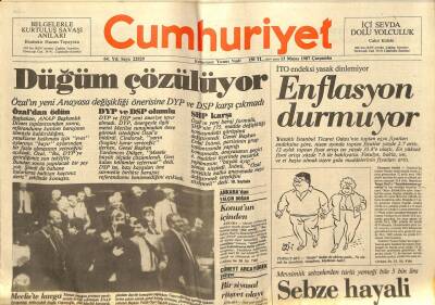 Cumhuriyet Gazetesi - 13 Mayıs 1987 - Enflasyon Durmuyor GZ99604 - 1