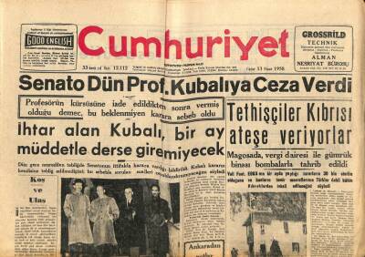 Cumhuriyet Gazetesi 13 Nisan 1958 - Suriye , Lübnanda İsyan Hazırlıyor - Gülekin İktidara Hücumları GZ98132 - 1