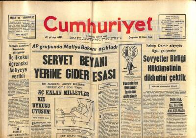 Cumhuriyet Gazetesi 13 Nisan 1966 - Arena Tiyatrosu Tecavüze Uğradı - Sovyetler Birliği Hükümetinin Dikkatini Çektik GZ115573 - 1