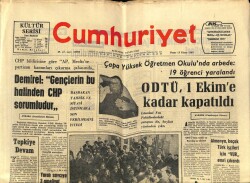 Cumhuriyet Gazetesi 13 Nisan 1969 - ODTÜ , 1 Ekime Kadar Kapatıldı GZ62405 - 1