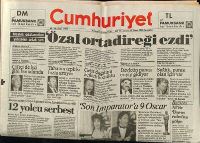 Cumhuriyet Gazetesi 13 Nisan 1988 - 3. Boğaz Köprüsü STFAya GZ65179 - 2