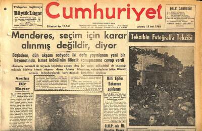 Cumhuriyet Gazetesi 13 Ocak 1960 - Trakyada 2 Milyon Dönüm Arazi Sular Altında Kaldı GZ119953 - 1