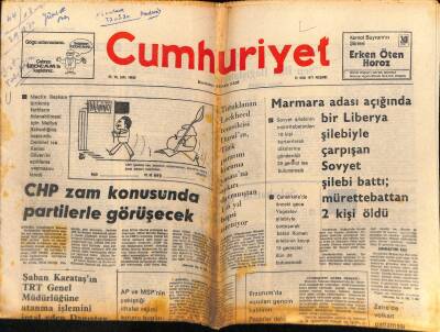 Cumhuriyet Gazetesi 13 Ocak 1977 - Anadolu Ajansında Grev Başladı GZ69853 - 2