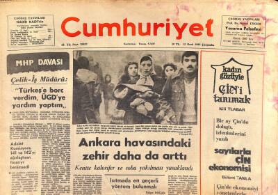 Cumhuriyet Gazetesi 13 Ocak 1982 - Polonyada Sıkı Yönetim Ay Sonunda Kaldırılıyor - Ankara Havasındaki Zehir Daha da Arttı GZ119410 - 1