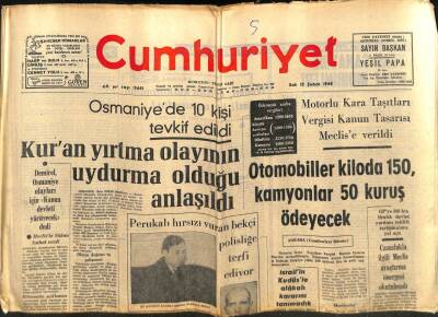 Cumhuriyet Gazetesi 13 Şubat 1968 - ODTÜ Vehbi Koç Yurdu Açıldı GZ82517 - 1