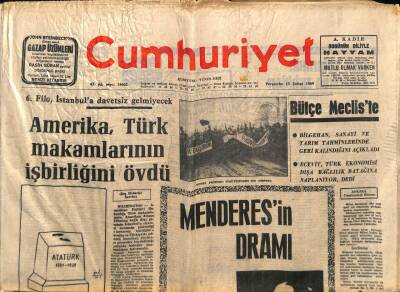 Cumhuriyet Gazetesi 13 Şubat 1969 - Ünlü Tiyatro Ve Sinema Sanatçısı Vahi Öz Öldü GZ96959 - 1