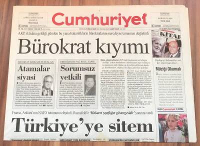 Cumhuriyet Gazetesi 13 Şubat 2003 - Türkiyeye Sitem GZ1718 - 1