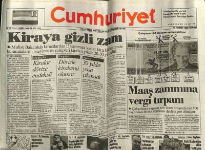 Cumhuriyet Gazetesi 13 Temmuz 1992 - Doğum Günü Hediyesi GZ56957 - 1