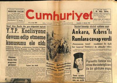 Cumhuriyet Gazetesi 14 Ağustos 1963 - Kayseri Selçukilerden Kalma Su Kanallarından İstifadeye Karar Verdi GZ85538 - 1