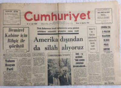 Cumhuriyet Gazetesi 14 Ağustos 1966 - Amerika Dışında Da Silah Alıyoruz - GZ19522 - 1