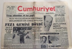 Cumhuriyet Gazetesi 14 Ekim 1964-Feza Gemisi Döndü GZ6056 - 1