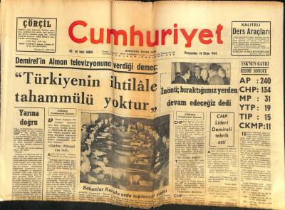 Cumhuriyet Gazetesi 14 Ekim 1965 - Makarios Azınlık Haklarını Tanıyacağını U-Thanta Bildirdi GZ88365 - 1