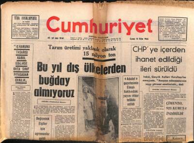 Cumhuriyet Gazetesi 14 Ekim 1966 - Dünyanın En Büyük Balkabağı Rusyada - Bu Yıl Dış Ülkelerden Buğday Alıyoruz GZ98107 - 1