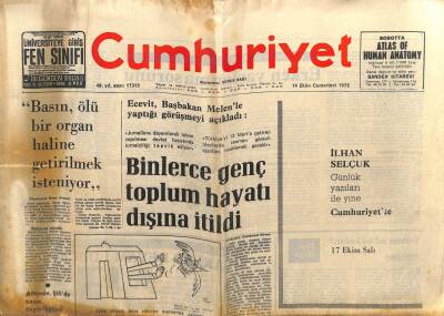 Cumhuriyet Gazetesi 14 Ekim 1972 - Sümerbankın Bazı Mağazalarında Grev GZ103078 - 2