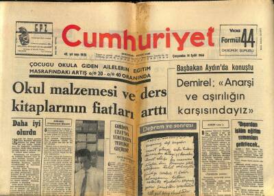 Cumhuriyet Gazetesi 14 Eylül 1966 - Düzce Cinayeti İle İlgili 30 Şüpheli Şahıs Yakalandı GZ85036 - 1