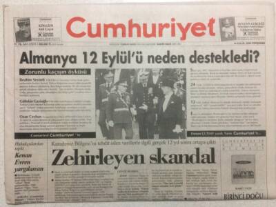 Cumhuriyet Gazetesi 14 Eylül 2000 - Almanya 12 Eylülü Neden Destekledi? GZ35824 - 1
