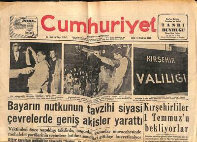 Cumhuriyet Gazetesi 14 Haziran 1957 - Kahire-Amman Münasebetleri İnfilak Noktasına Yaklaşıyor GZ115636 - 1