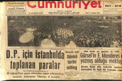 Cumhuriyet Gazetesi 14 Haziran 1960 - Hazineye Büyük Bir Bağış GZ110002 - 1