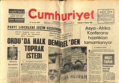 Cumhuriyet Gazetesi 14 Haziran 1965 - Orduda Halk Demirelden Toprak İstedi GZ59113 - 1