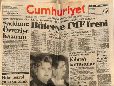 Cumhuriyet Gazetesi 14 Kasım 1990 - Özal Yunanistan Başbakanı Mitsotakis İle Görüştü GZ87527 - 1