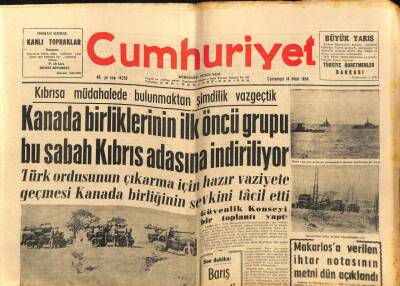 Cumhuriyet Gazetesi 14 Mart 1964 - Türk Birlikleri Gemilere Bindirilmiş Hazır Vaziyette GZ88039 - 1