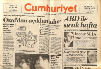 Cumhuriyet Gazetesi - 14 Mart 1987 - ABD İle Sıcak Hafta GZ99612 - 1
