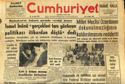 Cumhuriyet Gazetesi 14 Mayıs 1963 - Alabamada Irk Ayrımına Son Vermek İçin Federal Birlikler Sevkedildi - SDK Yeni Bir Bildiri Dağıttı GZ120641 - 1