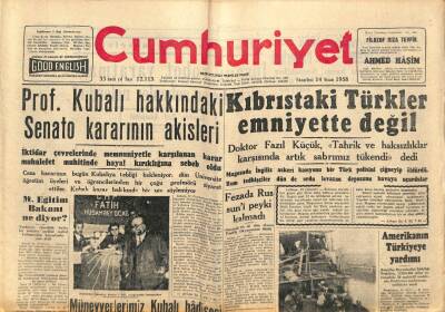 Cumhuriyet Gazetesi 14 Nisan 1958 - Pakistanı da Çekirgeler İstila Etti - Batılılar Rusyaya Cevap Hazırlıyor GZ98133 - 1