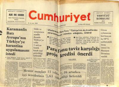 Cumhuriyet Gazetesi 14 Nisan 1975 - Para Fonu Taviz Karşılığı Proje Kredisi Önerdi GZ59082 - 1