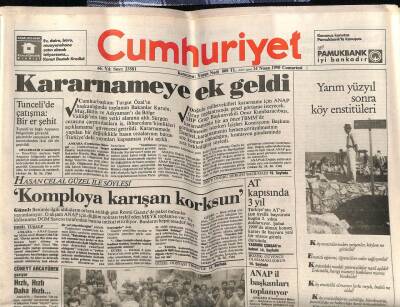 Cumhuriyet Gazetesi 14 Nisan 1990 - Çimentoda Pasif Direniş GZ61265 - 1