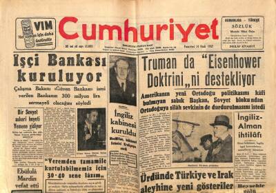 Cumhuriyet Gazetesi 14 Ocak 1957 - İşçi Bankası Kuruluyor GZ85269 - 1