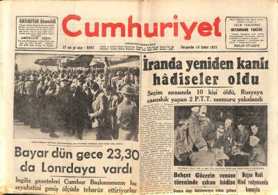 Cumhuriyet Gazetesi 14 Şubat 1952 - Bir İtalyan Firması Türkiyede Büyük İnşaat İşleri Yapmak İstiyor GZ98221 - 1