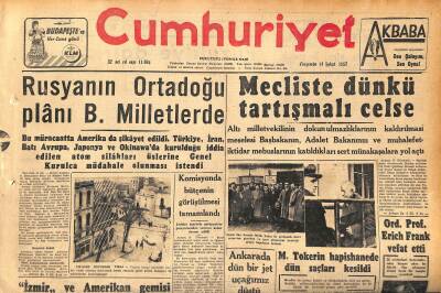 Cumhuriyet Gazetesi 14 Şubat 1957 - Macaristanda İdamlar Devam Ediyor ! - Metin Tokerin Hapishanede Dün Saçları Kesildi GZ120250 - 1