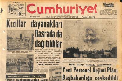 Cumhuriyet Gazetesi 14 Şubat 1963 - Kızıllar Dayanakları Basrada da Dağıtıldılar - Gemi Adamları da 1 Marttan İtibaren Greve Başlıyorlar GZ120558 - 1