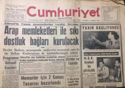 Cumhuriyet Gazetesi 14 Temmuz 1960 - Arap Memleketleri İle Sıkı Dostluk Bağları Kurulacak - GZ12572 - 1