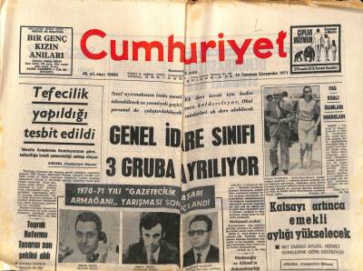 Cumhuriyet Gazetesi 14 Temmuz 1971 - Fas Kralı İdamları Doğruladı GZ83764 - 1