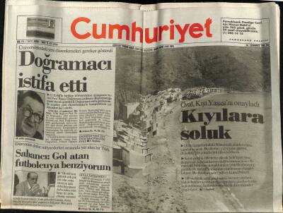 Cumhuriyet Gazetesi 14 Temmuz 1992 - Doğum Günü Hediyesi GZ56956 - 1