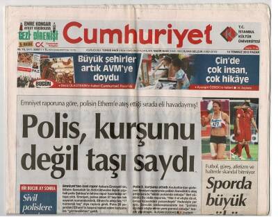 Cumhuriyet Gazetesi 14 Temmuz 2013 - İsrail Rus Füzelerini Vurdu GZ48089 - 1