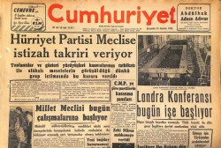 Cumhuriyet Gazetesi 15 Ağustos 1956 - Zeki Müren Mahkemeye Verildi - Londra Konferansı Bugün İşe Başlıyor GZ119845 - 1