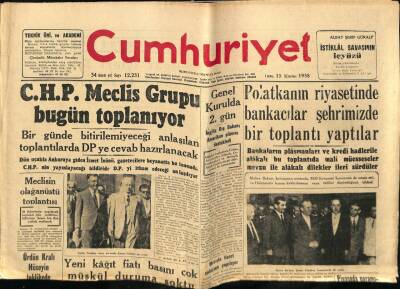 Cumhuriyet Gazetesi 15 Ağustos 1958 - Bir Uçak 99 Yolcusu İle Atlantiğe Düştü GZ78027 - 1