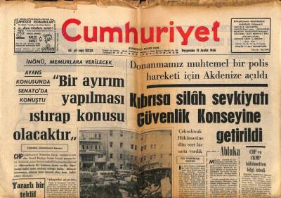 Cumhuriyet Gazetesi 15 Aralık 1966 - İnönü , Memurlara Verilecek Avans Konusunda Senatoda Konuştu GZ84985 - 1
