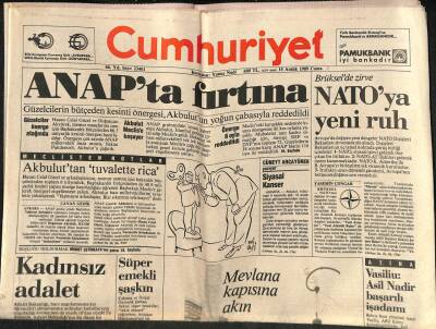 Cumhuriyet Gazetesi 15 Aralık 1989 - Henriquez UNICEF İçin Çaldı - Vasiliu Asil Nadir Başarılı İşadamı GZ85011 - 1