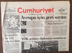 Cumhuriyet Gazetesi 15 Aralık 1994 - Türkiyenin AB İle Gümrük Birliğine Katılıp Katılmayacağı İle İlgili Kader Günü GZ6853 - 1