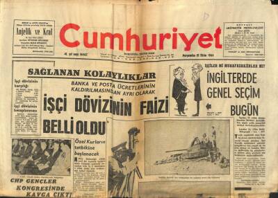Cumhuriyet Gazetesi 15 Ekim 1964 - Mrşl. Tito Yarın Kıbrısa Gidiyor GZ84964 - 1