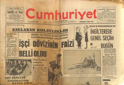 Cumhuriyet Gazetesi 15 Ekim 1964 - Mrşl. Tito Yarın Kıbrısa Gidiyor GZ85383 - 1