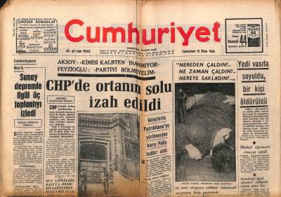 Cumhuriyet Gazetesi 15 Ekim 1966 - Şinasi Osma İdamlar Konusunda Dün Bazı İddialarda Bulundu GZ98106 - 1